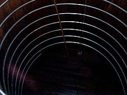 The photo shows a mash tub from the inside.