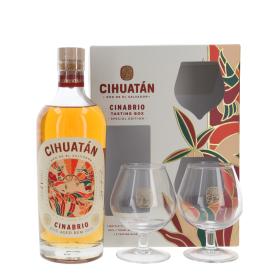 Cihuatán Rum Cinabrio with two glasses (B-goods) 12 Years