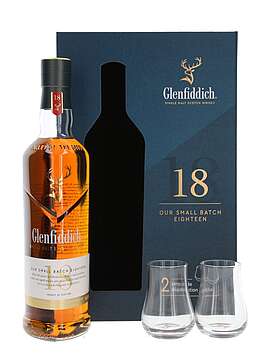 Glenfiddich Our Small Batch Eighteen mit 2 Gläsern