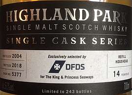 Highland Park Single Cask Series DFDS