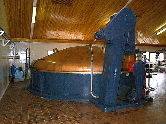 The mash tun inside the distillery.