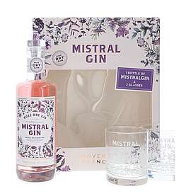 Mistral Dry Rosé Gin de Provence with zwei Glasses
