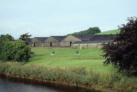 The warehouse of the Bladnoch distillery.