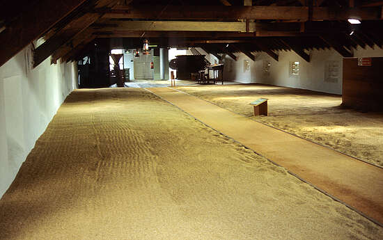 The malting floor of the distillery.