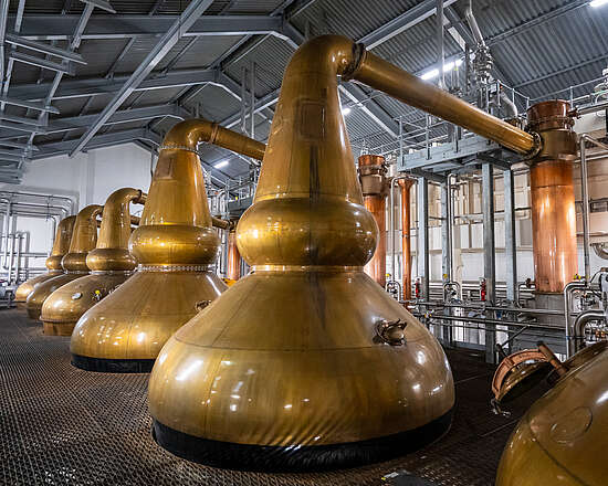 Pot stills and condensers at Teaninich