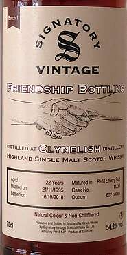 Clynelish Friendship Bottling - Batch #1 - "Whisk(e)y Shop Tara & Brühler Whiskyhaus"