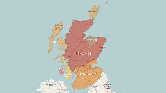 Map of Scotland's Whisky Regions