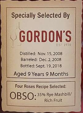 Four Roses 9-year-old Private Selection OBSO, 02.12.2008/19.09.2018 Sample