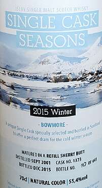 Bowmore Single Cask Seasons 2015 Winter