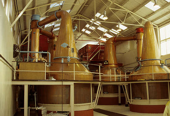 The stills of the Ben Nevis distillery.