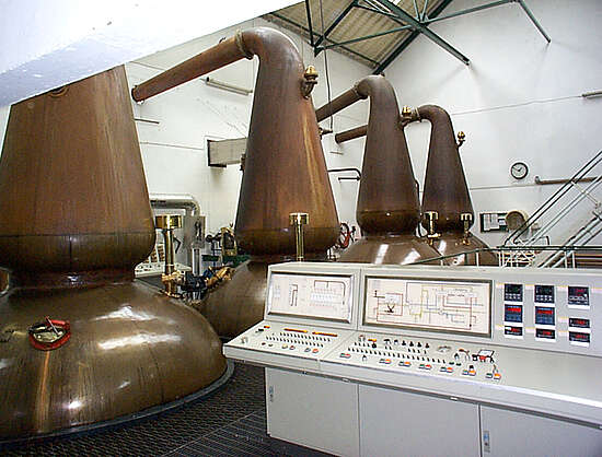 The pot stills and the electric control system.
