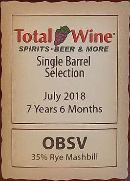 Four Roses 07-year-old, Private Selection OBSV Bottled, 07.2018