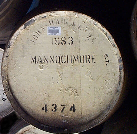 A cask at the Mannochmore distillery