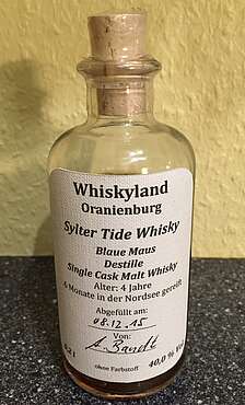 Blaue Maus Sylter Tide Whisky, Single Cask, 6 Monate in der Nordsee gereift