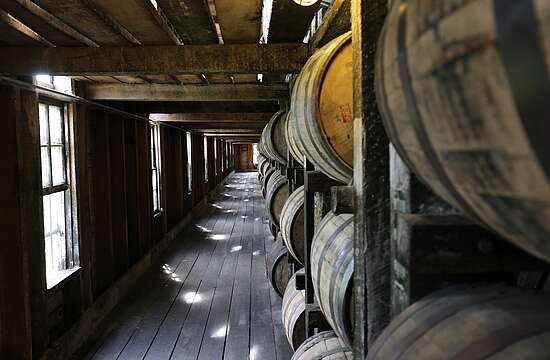 Inside of the Bardstown warehouses of Heaven Hill