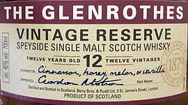 Glenrothes Vintage Reserve 12 Years Old (12 Vintages)