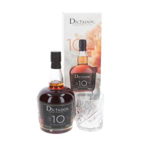 Dictador Rum with glass 10 Years